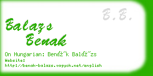 balazs benak business card